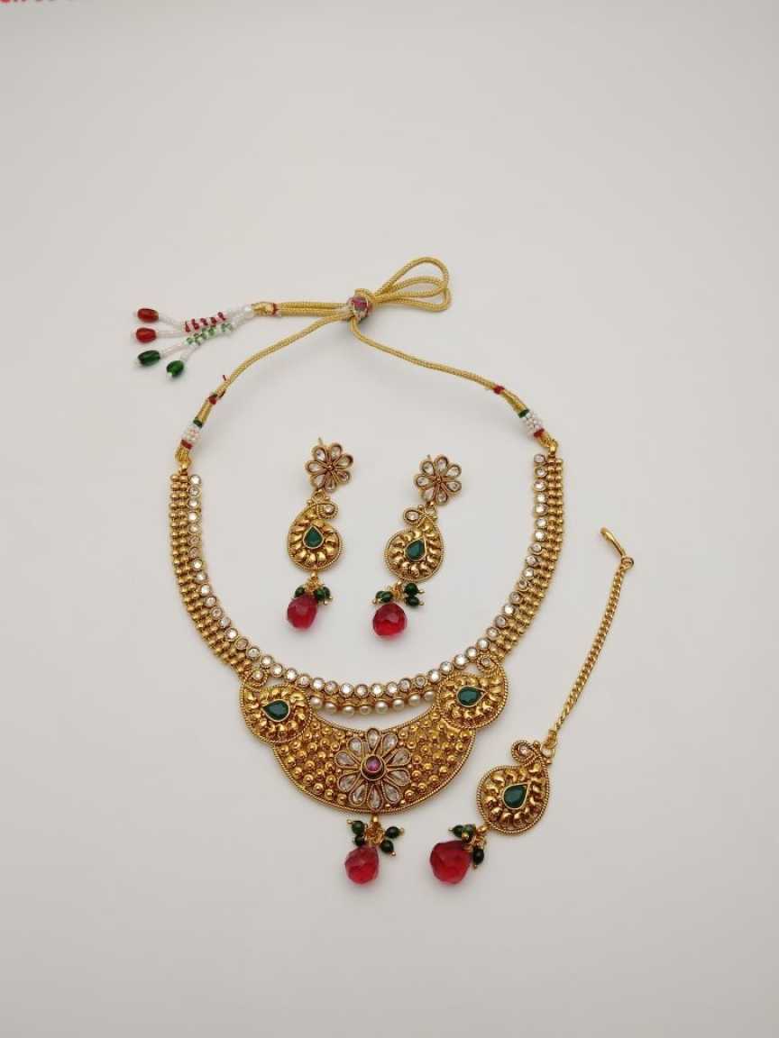 CLEARANCE NECKLACES IN POLKI (GOLD POLISH) STYLE | DESIGN - 51147