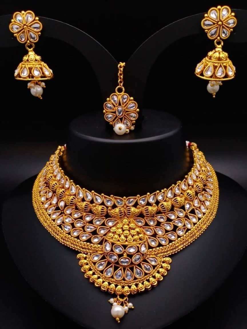 CLEARANCE NECKLACES IN POLKI (GOLD POLISH) STYLE | DESIGN - 51166