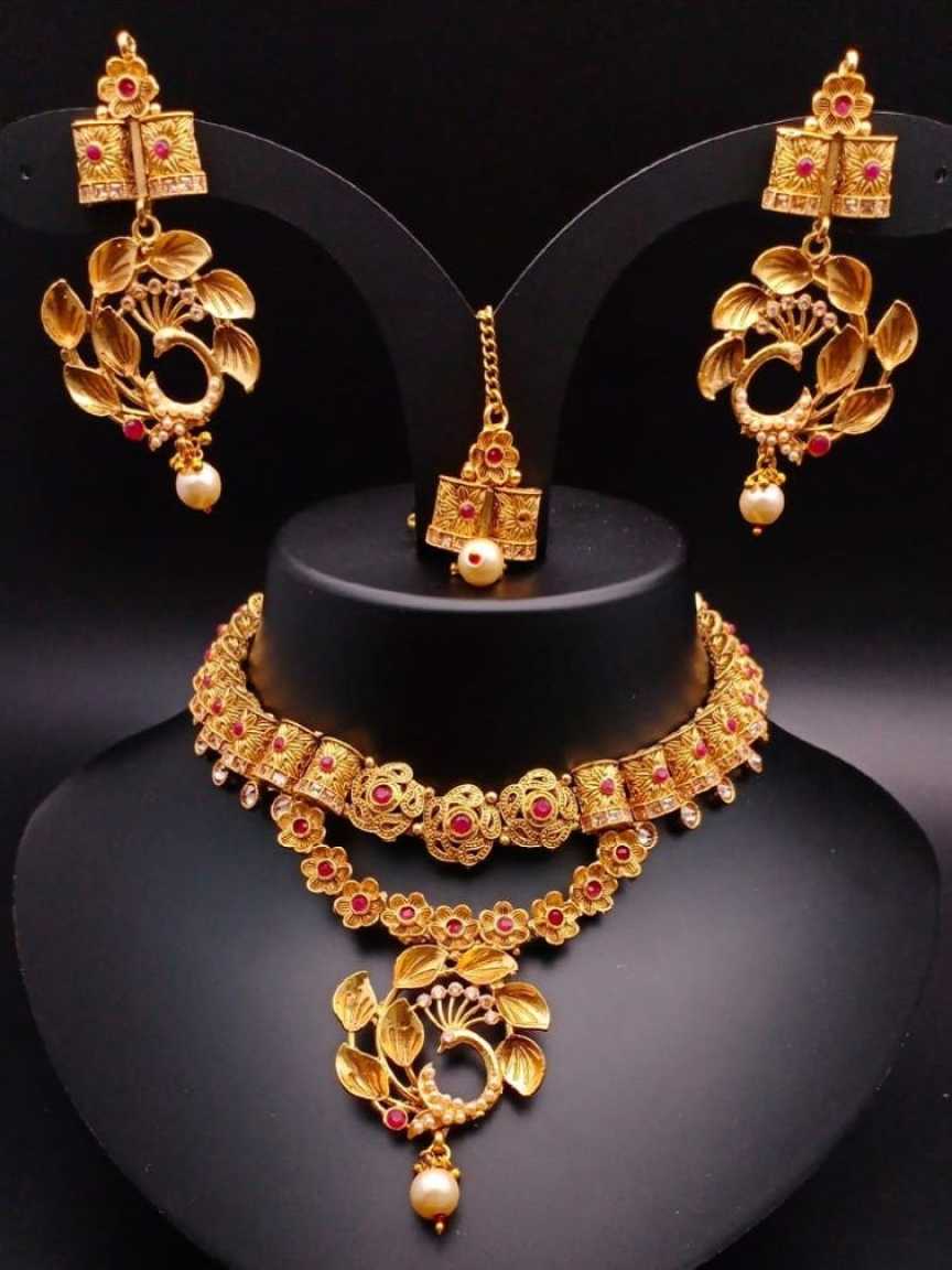 CLEARANCE NECKLACES IN POLKI (GOLD POLISH) STYLE | DESIGN - 51169