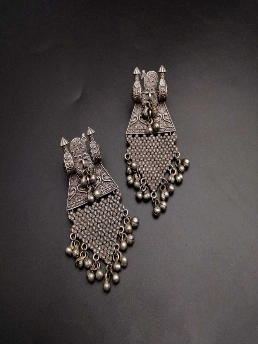 EARRINGS IN OXYDIZED POLISHED STYLE | DESIGN - 61003