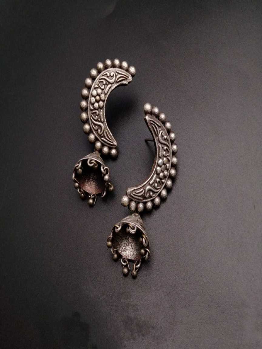 EARRINGS IN OXYDIZED POLISHED STYLE | DESIGN - 61005
