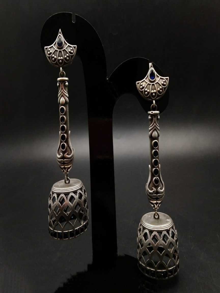 EARRINGS IN OXYDIZED POLISHED STYLE | DESIGN - 61007