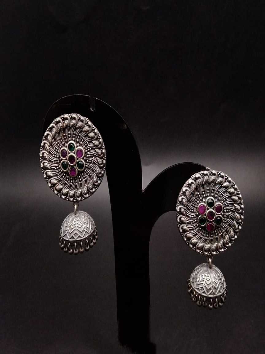 EARRINGS IN OXYDIZED POLISHED STYLE | DESIGN - 61008