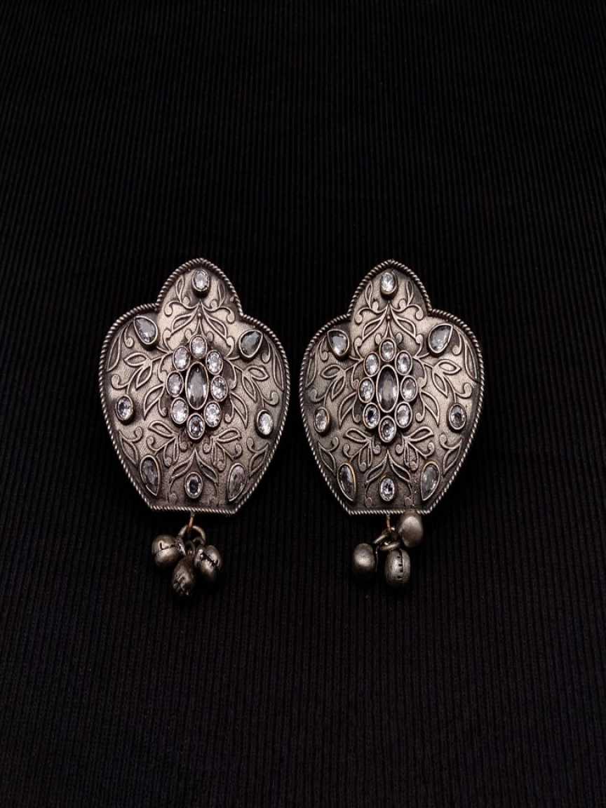 EARRINGS IN OXYDIZED POLISHED STYLE | DESIGN - 61019