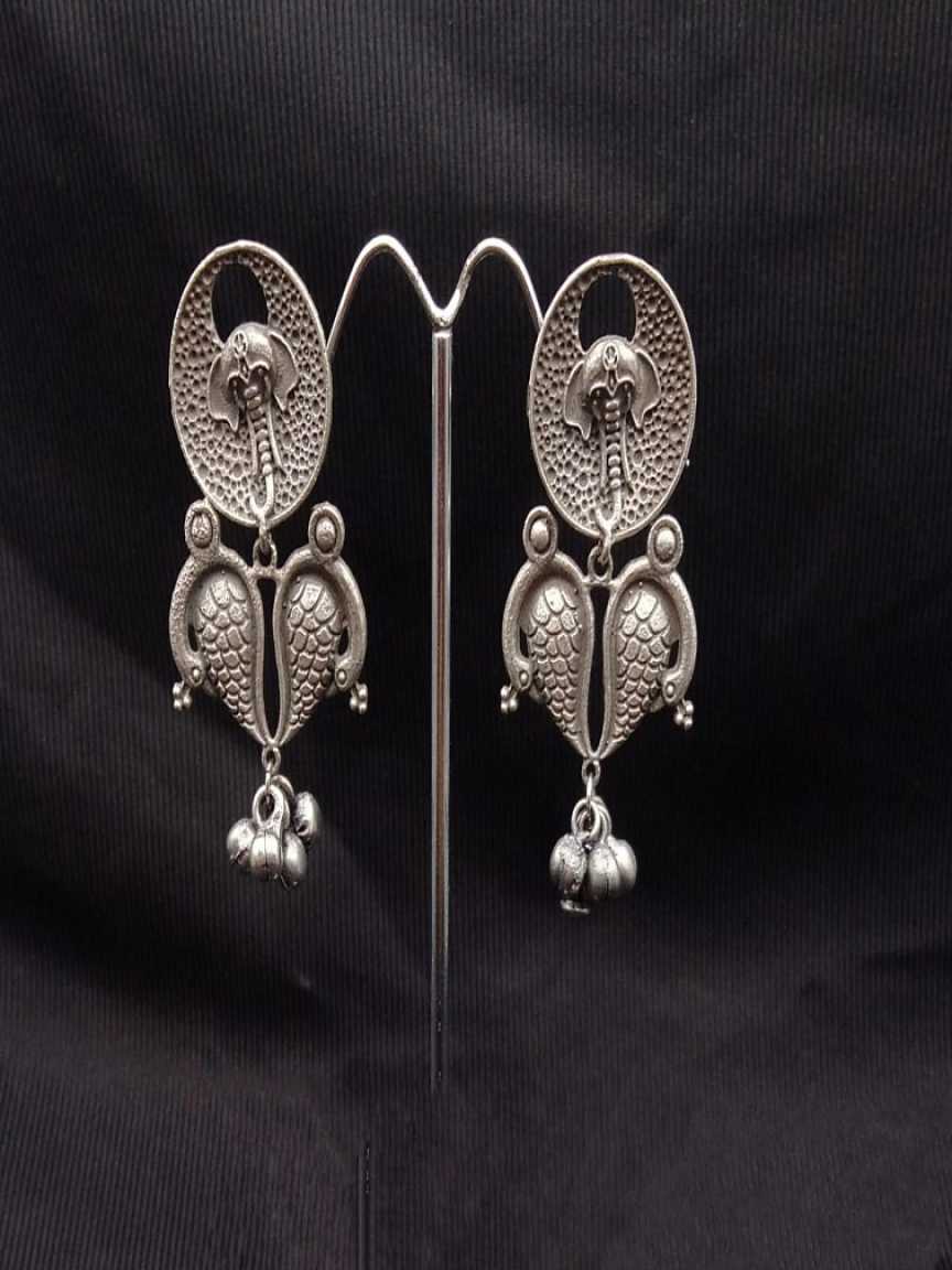 EARRINGS IN OXYDIZED POLISHED STYLE | DESIGN - 61021