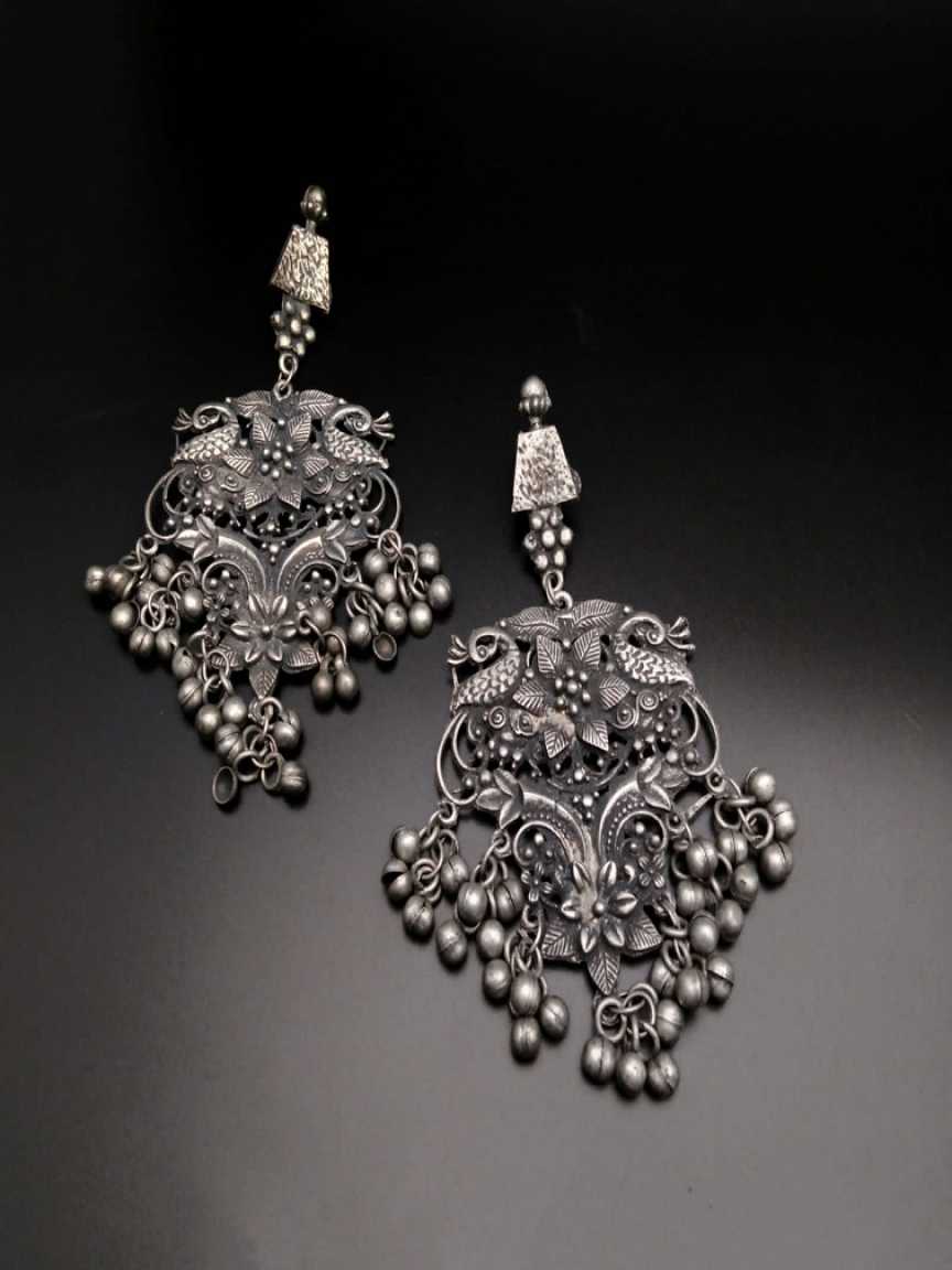 EARRINGS IN OXYDIZED POLISHED STYLE | DESIGN - 61029
