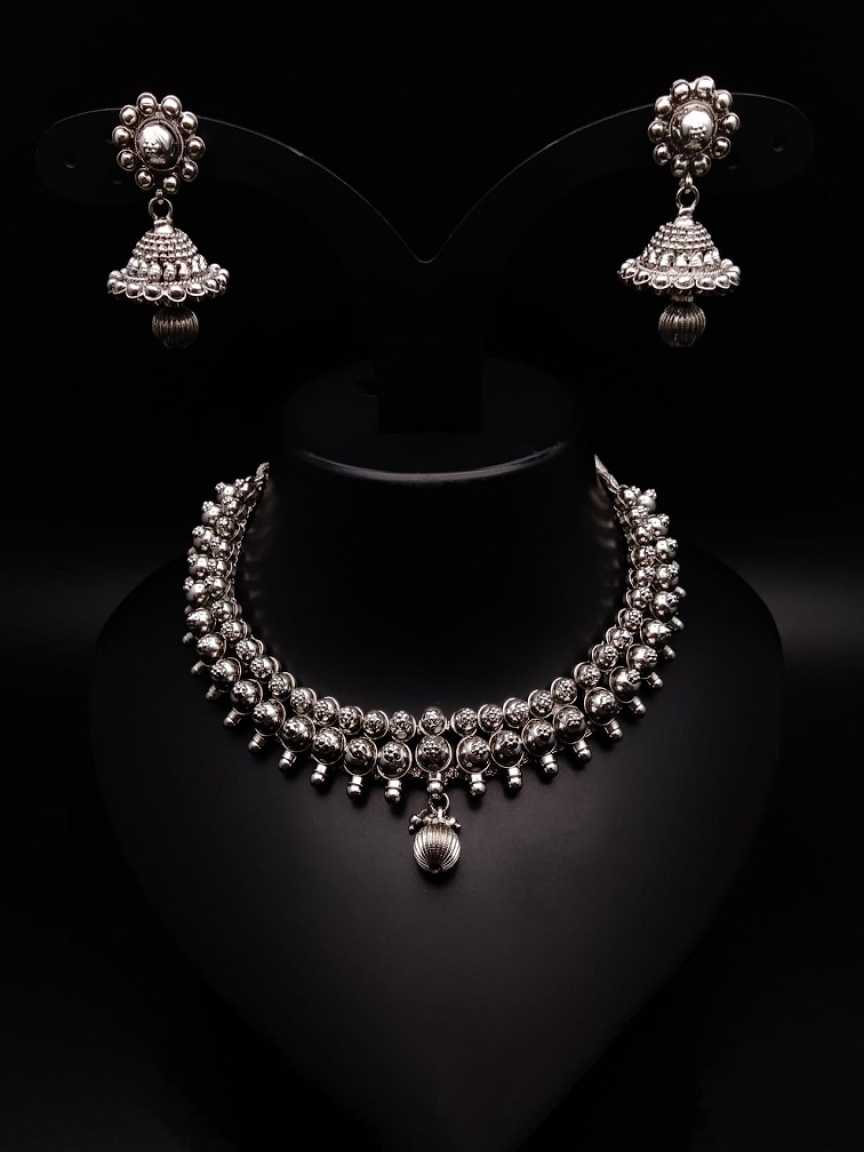 NECKLACE IN OXYDIZED POLISHED STYLE | DESIGN - 58009
